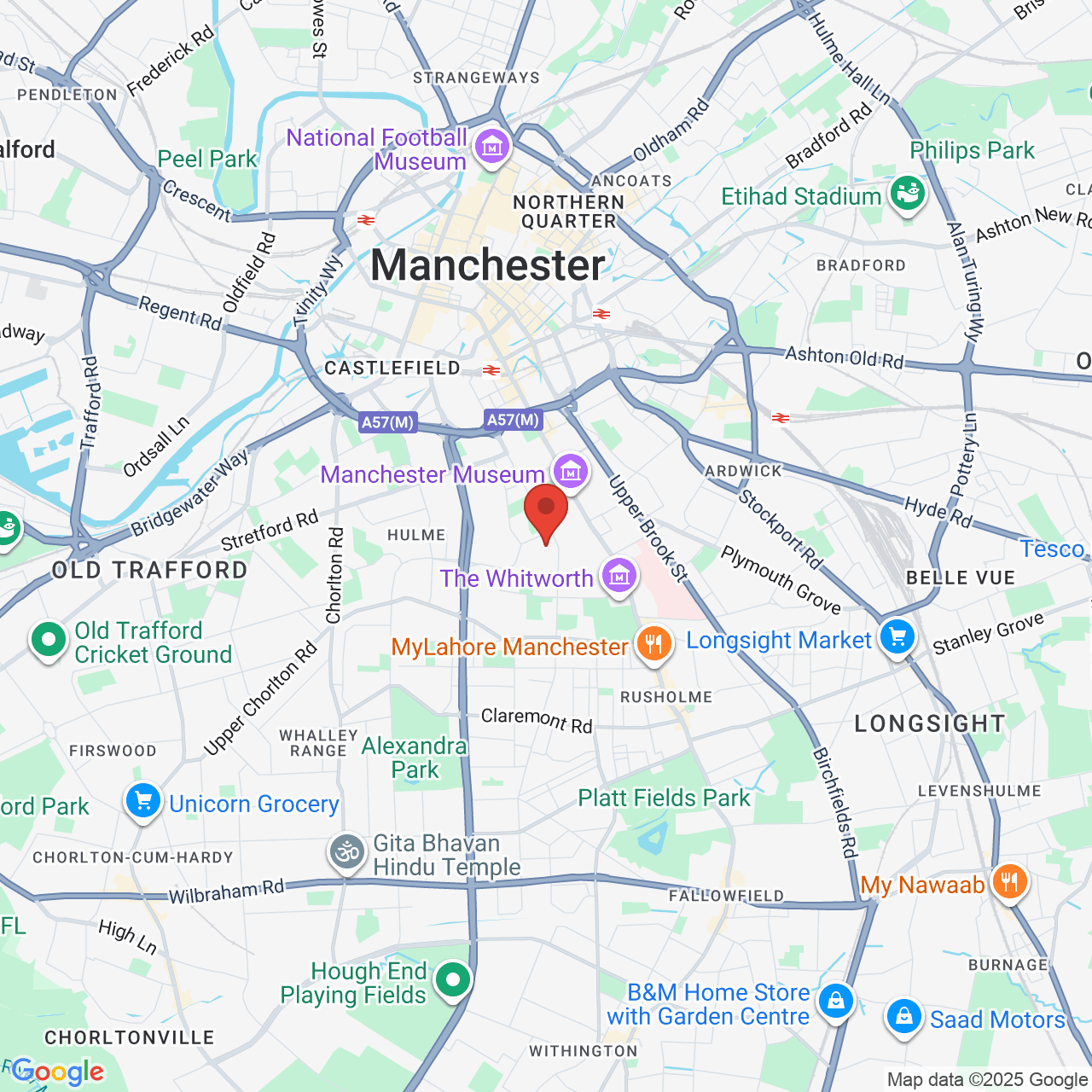 Map displaying job location