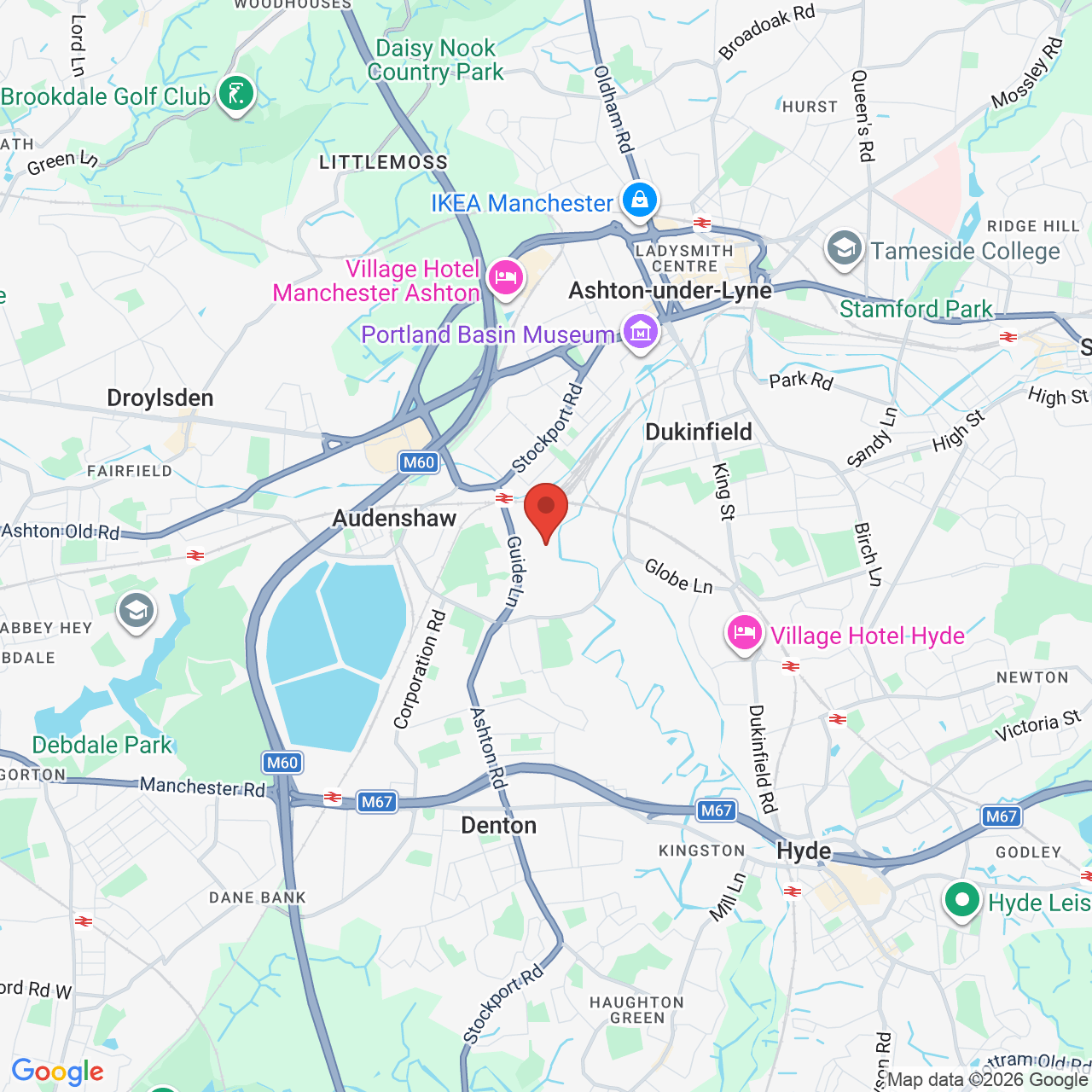 Map displaying job location