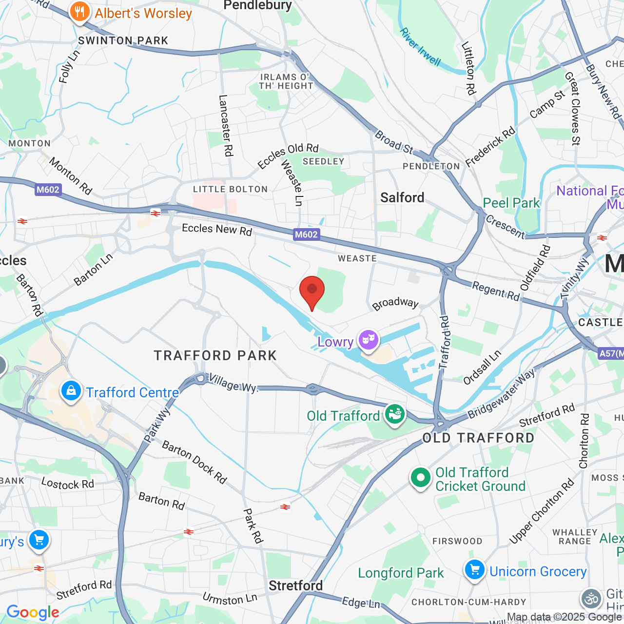 Map showing location of Manchester, United Kingdom, M50 2UE