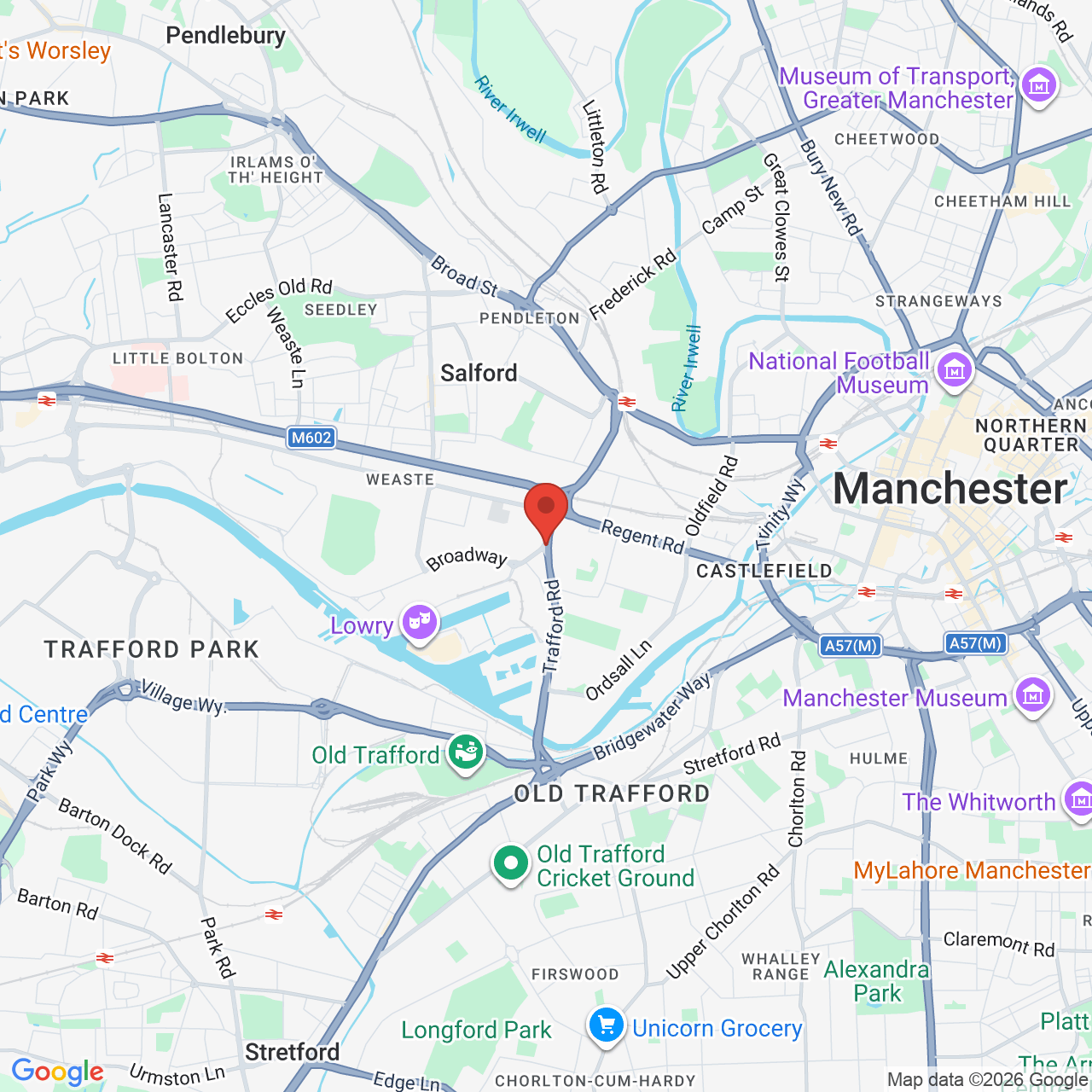 Map displaying job location