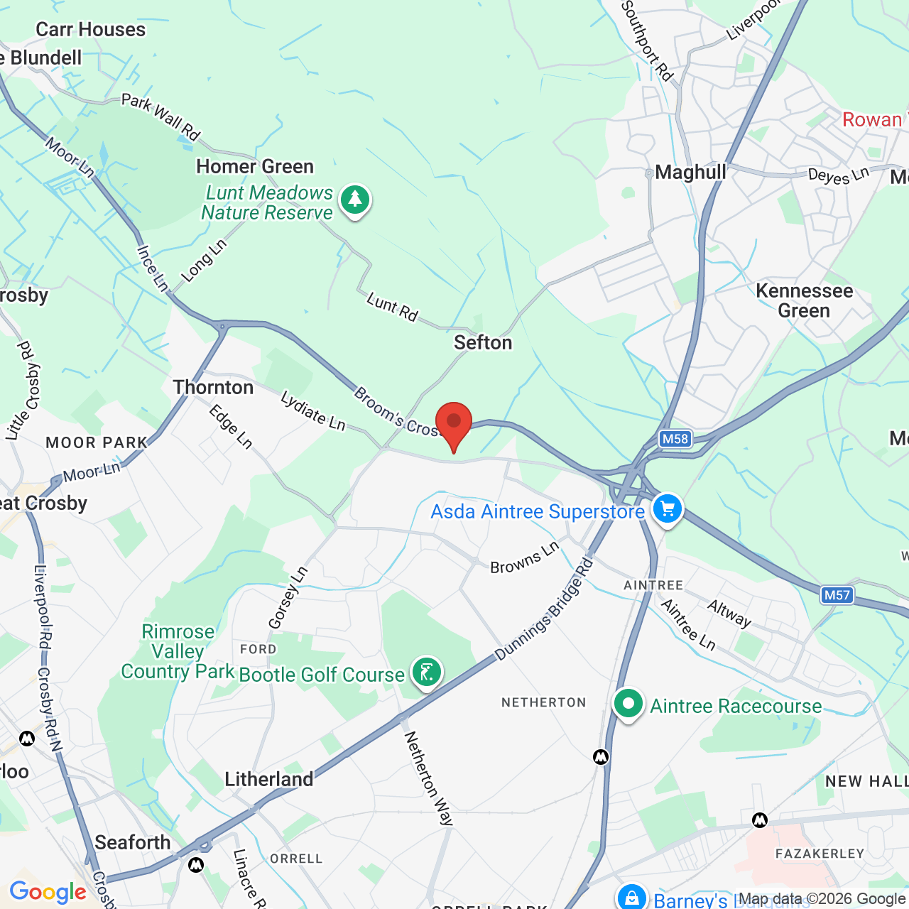 Map displaying job location