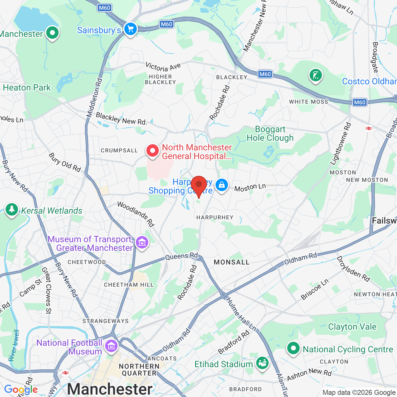 Map displaying job location