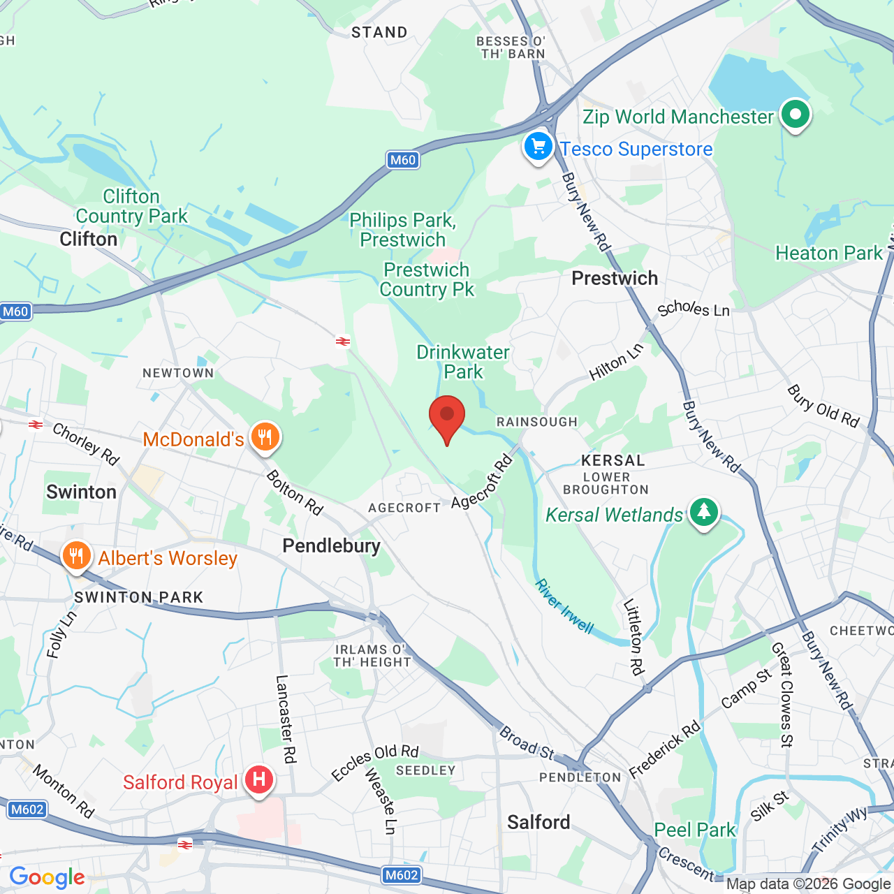 Map displaying job location