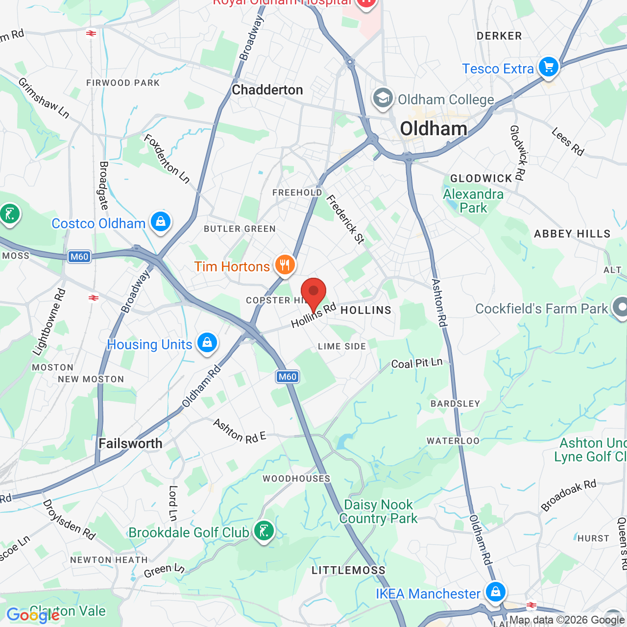 Map displaying job location
