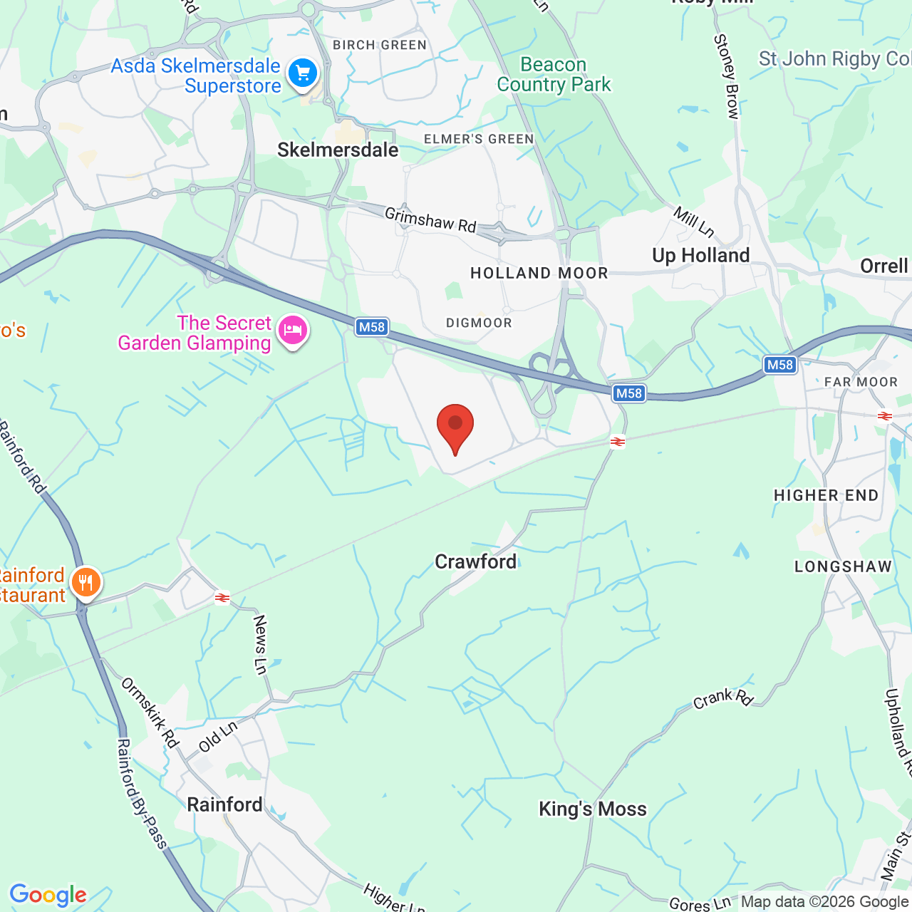 Map displaying job location