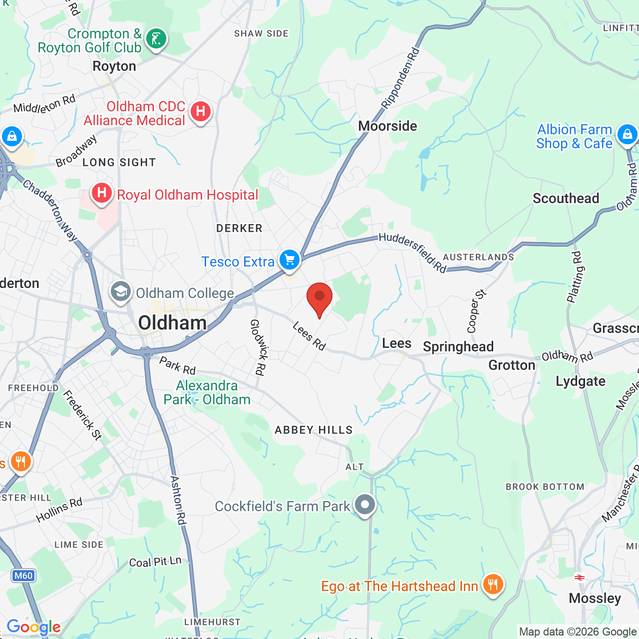 Map displaying job location