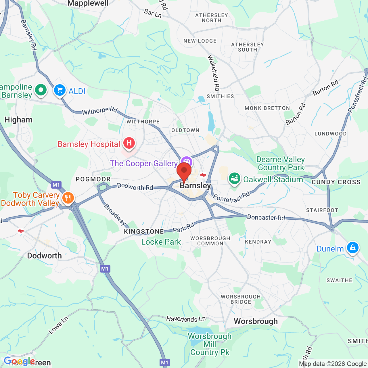 Map displaying job location