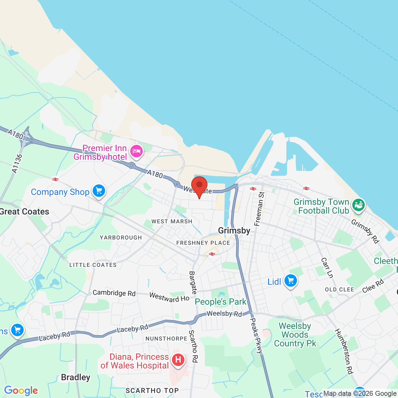 Map displaying job location