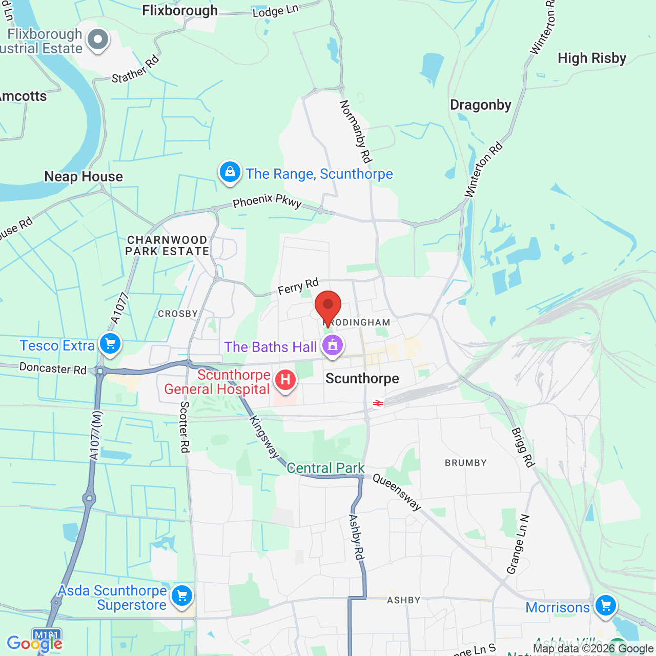 Map displaying job location