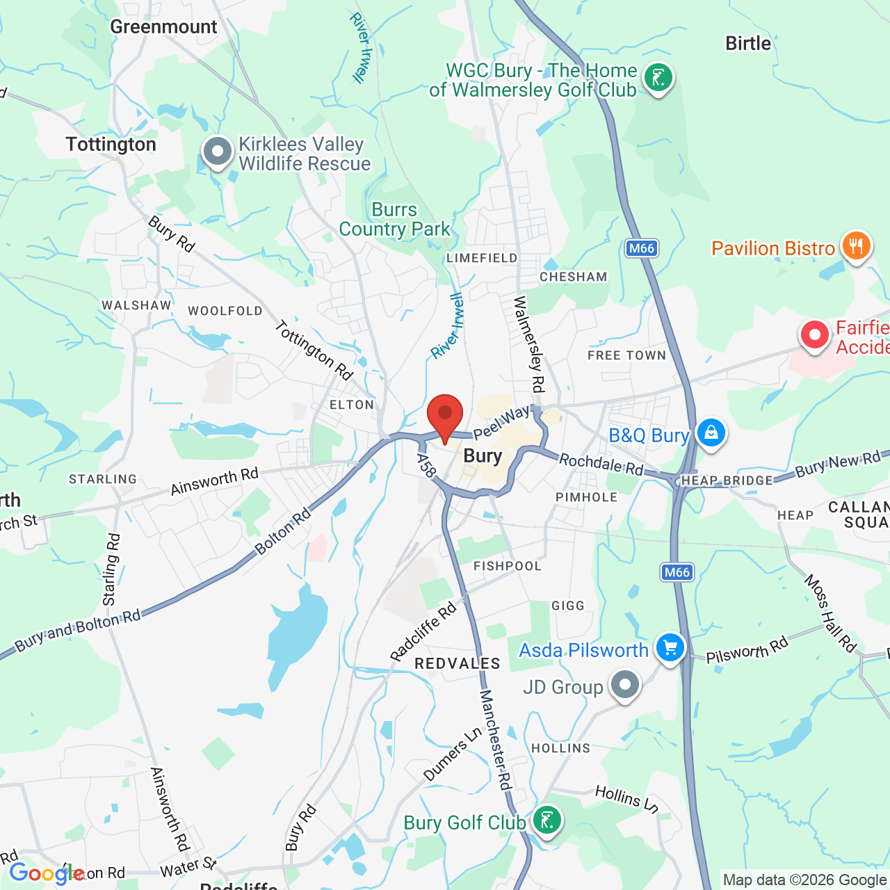 Map displaying job location
