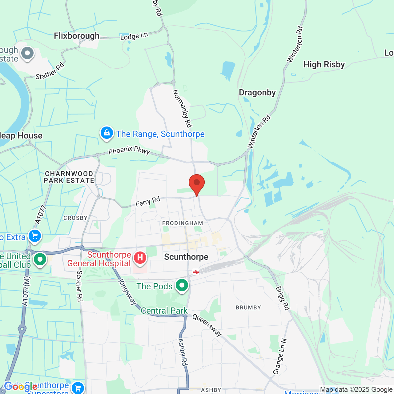 Map displaying job location