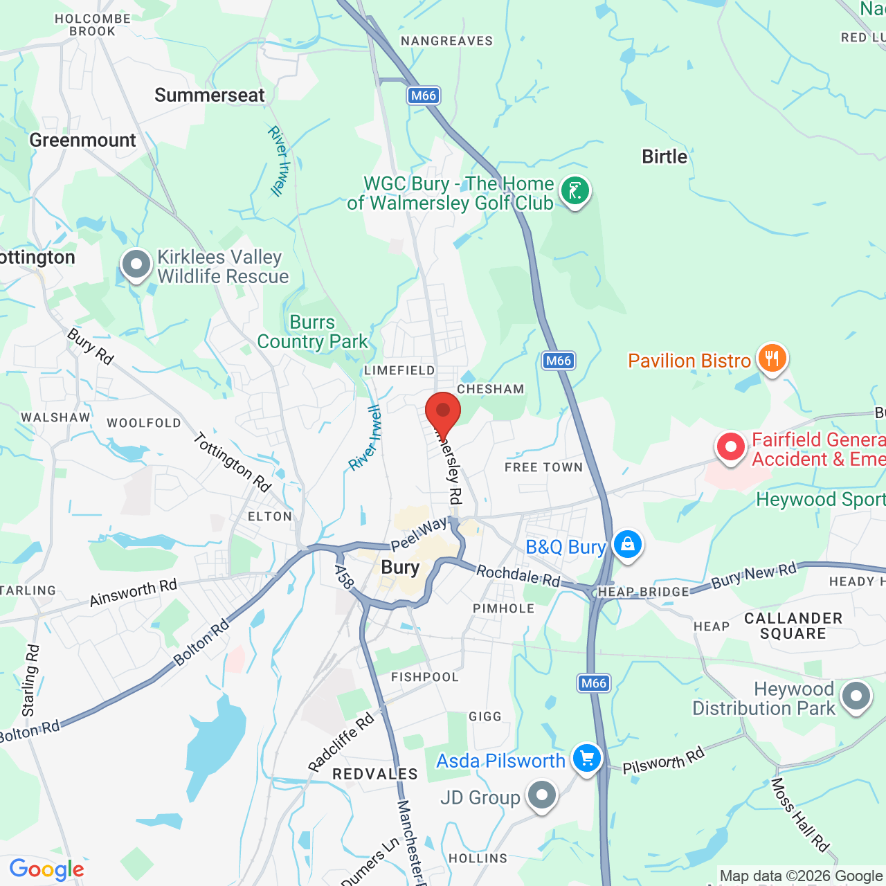 Map displaying job location