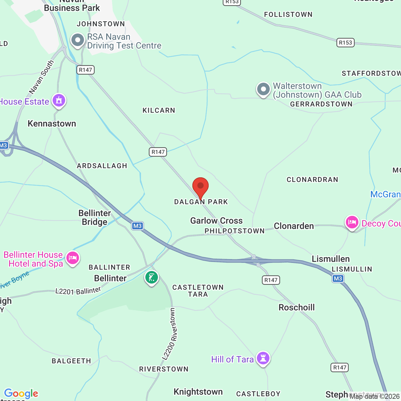 Map displaying job location