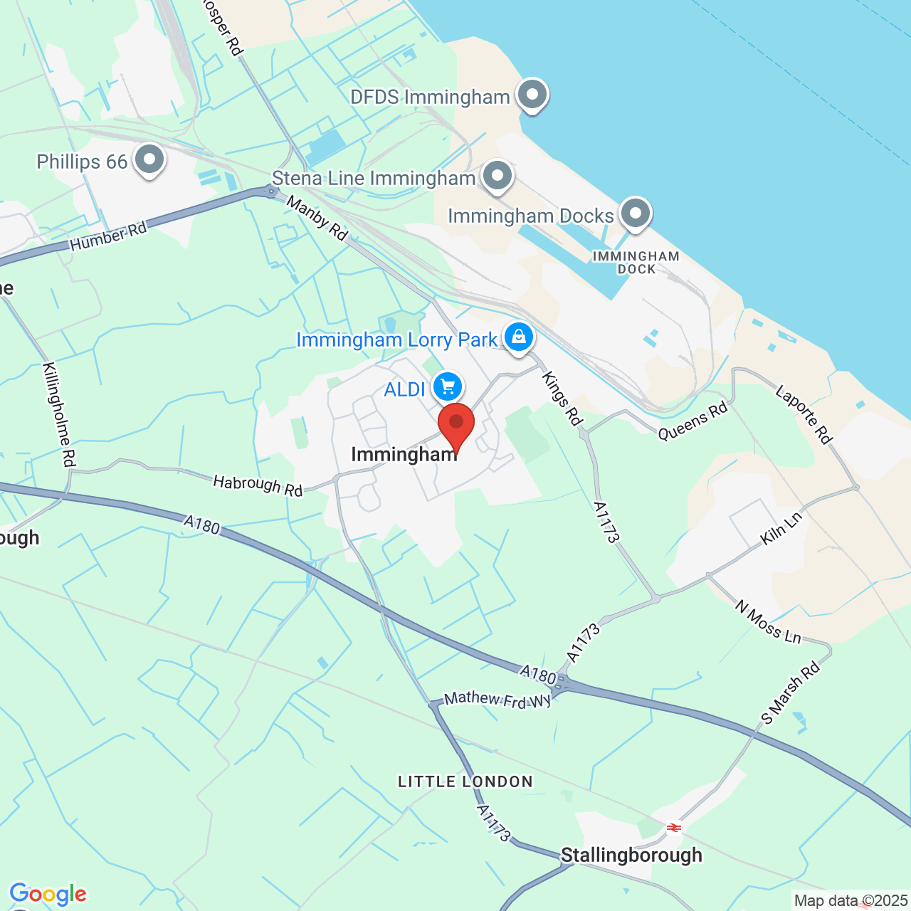 Map showing location of Immingham, United Kingdom, DN40 1JU