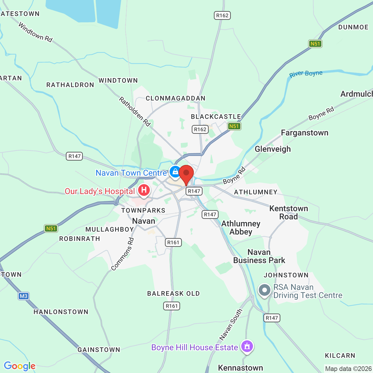 Map displaying job location