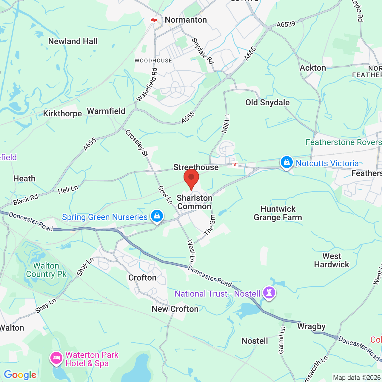 Map displaying job location