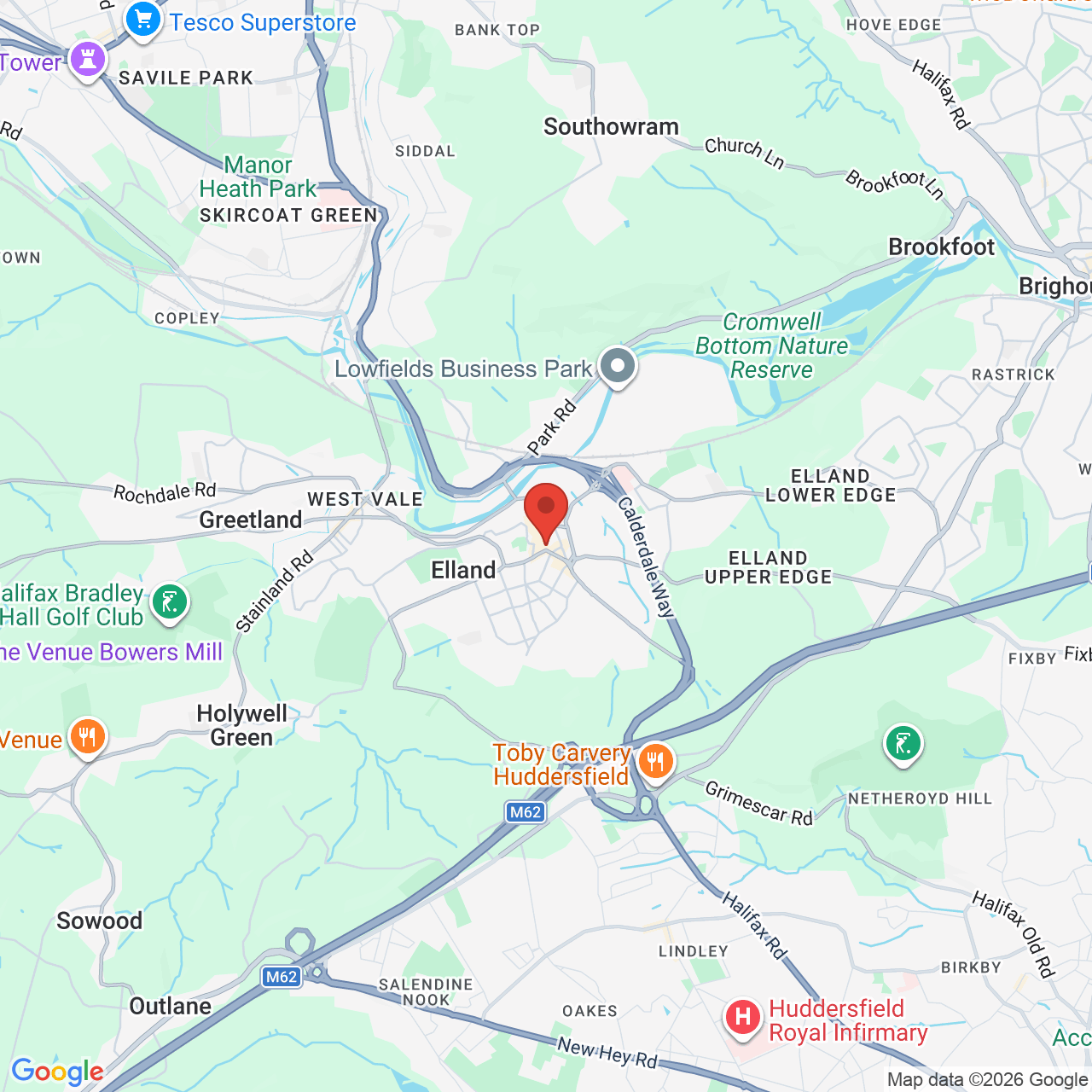 Map displaying job location