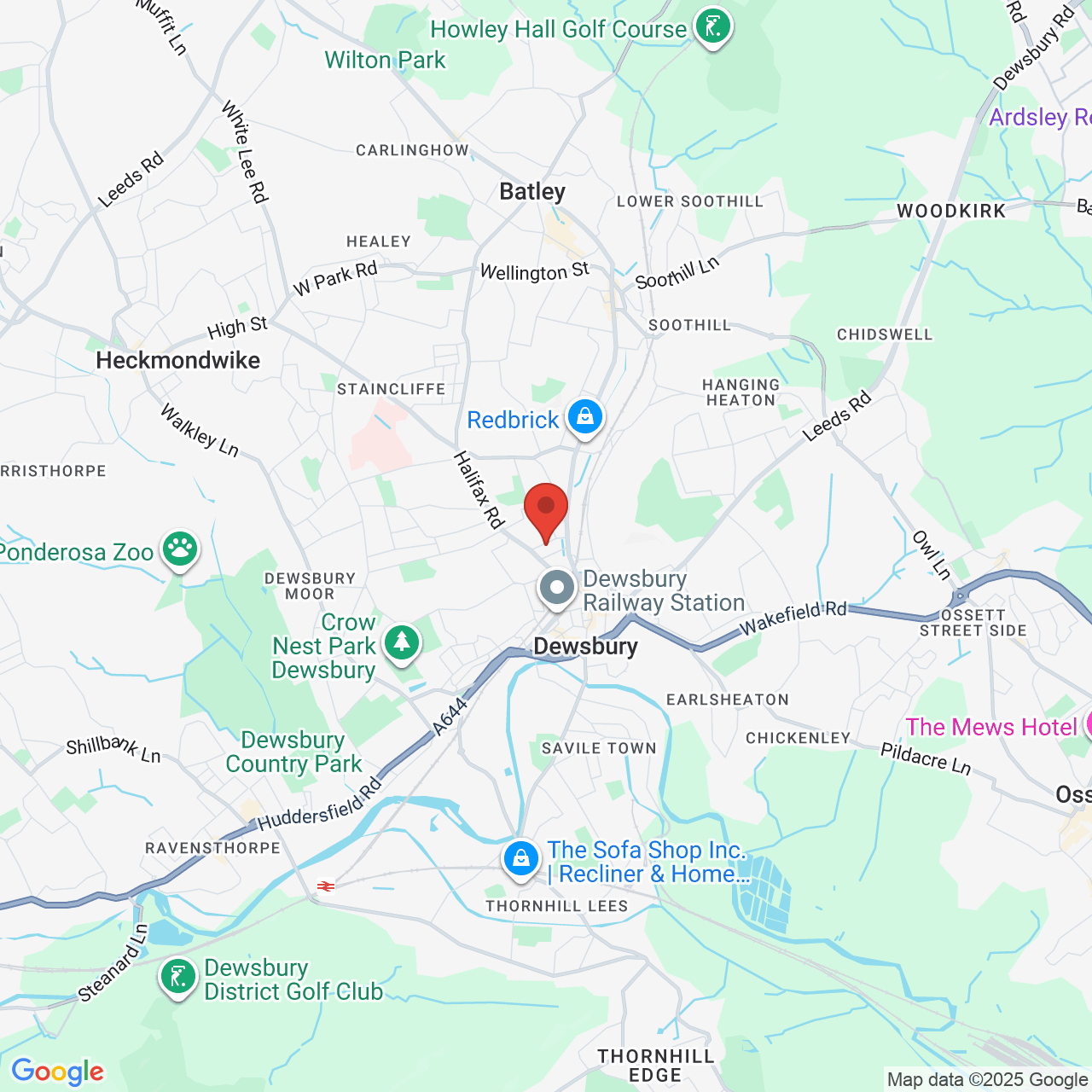 Map displaying job location