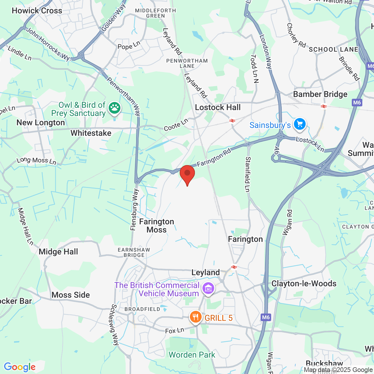 Map displaying job location