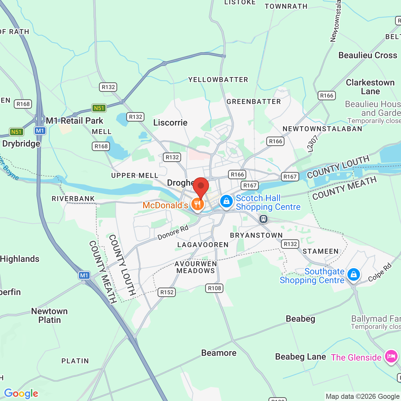 Map displaying job location