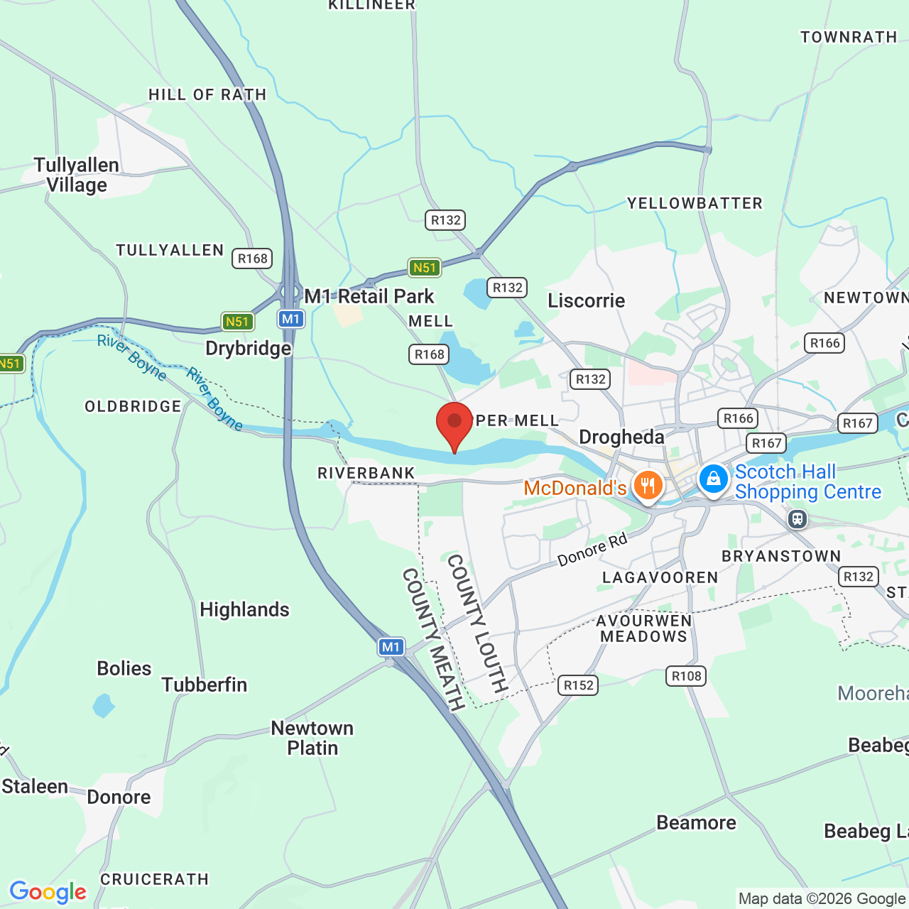 Map displaying job location