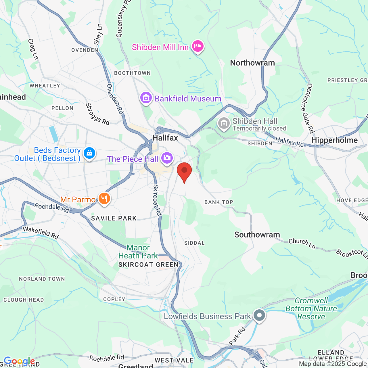 Map displaying job location