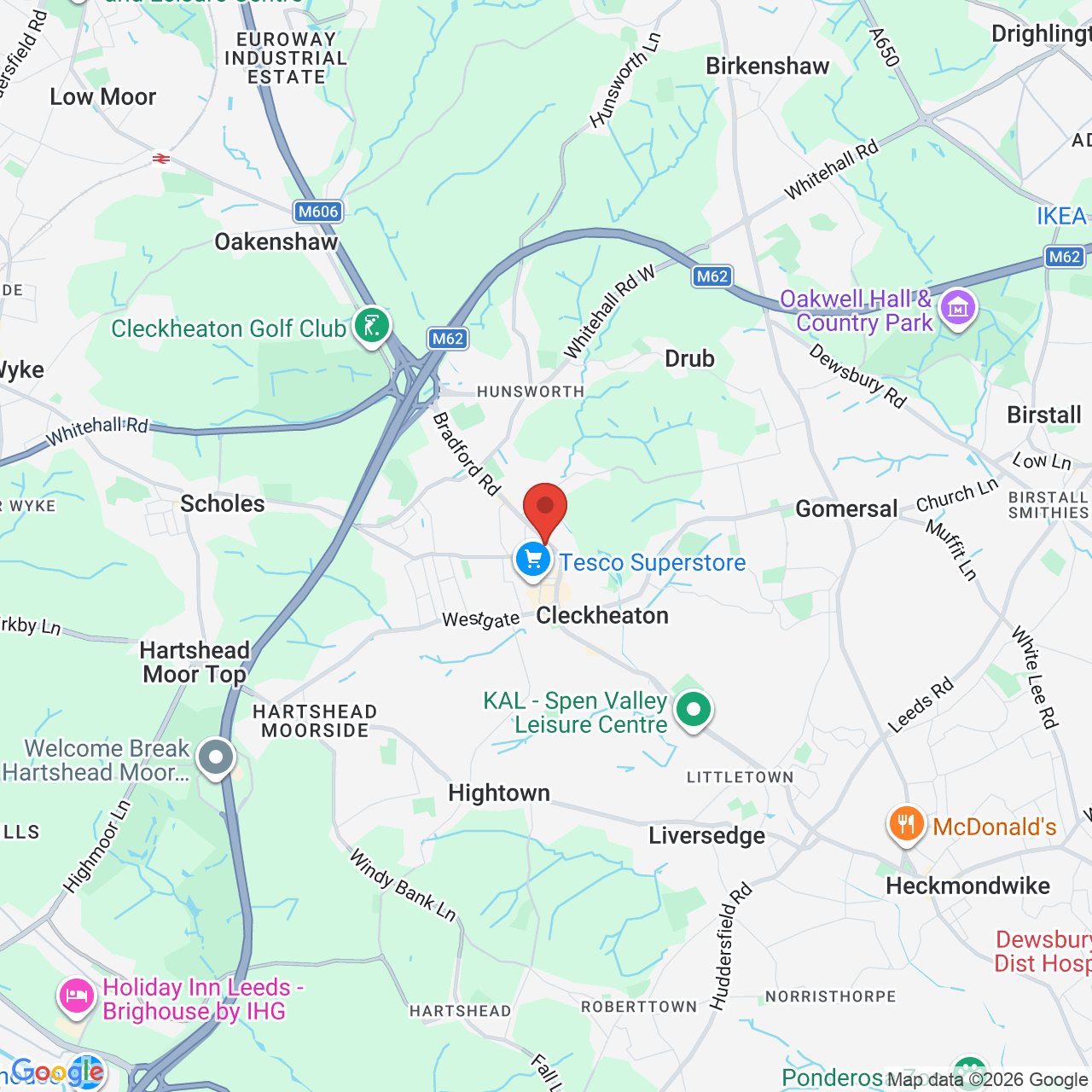 Map displaying job location