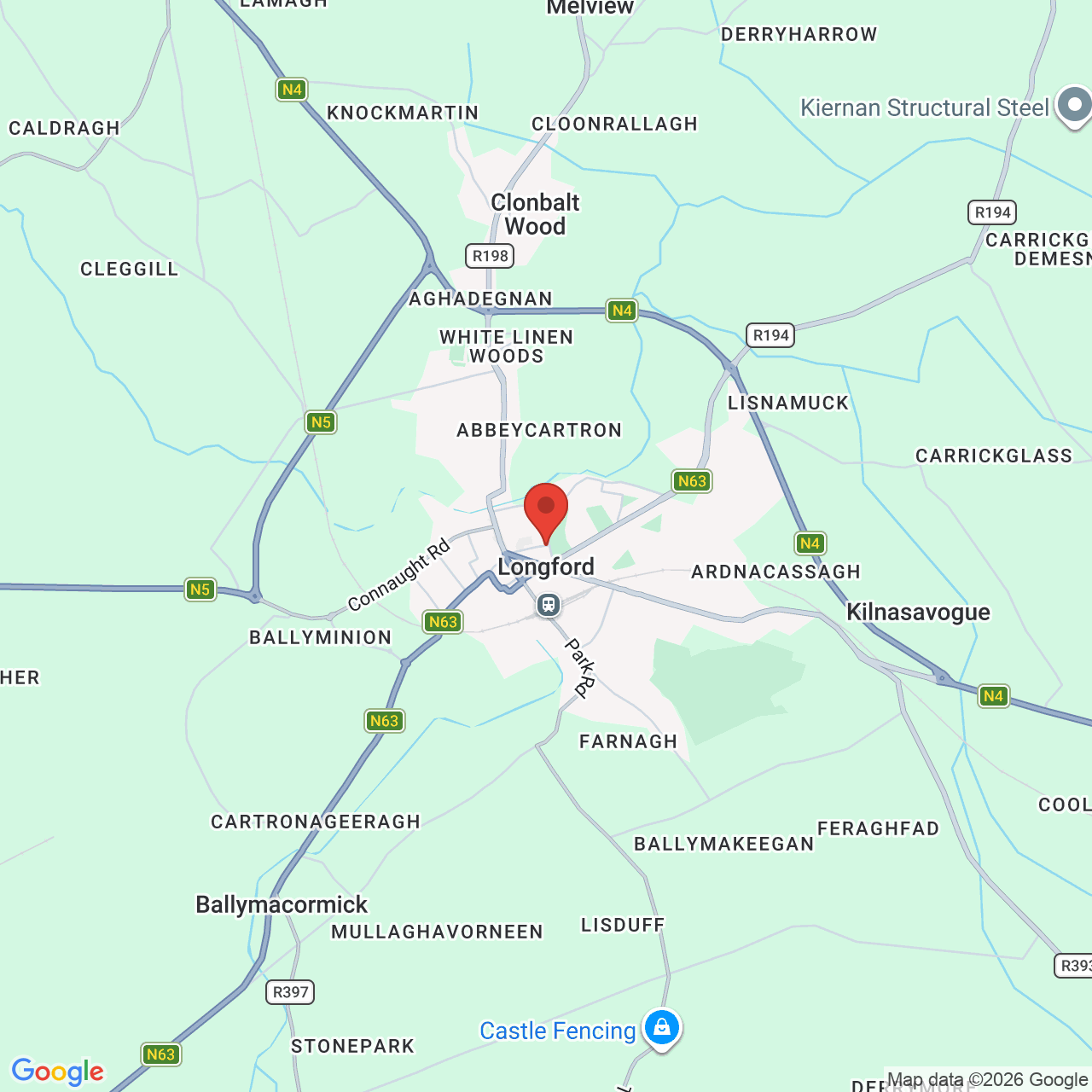Map displaying job location