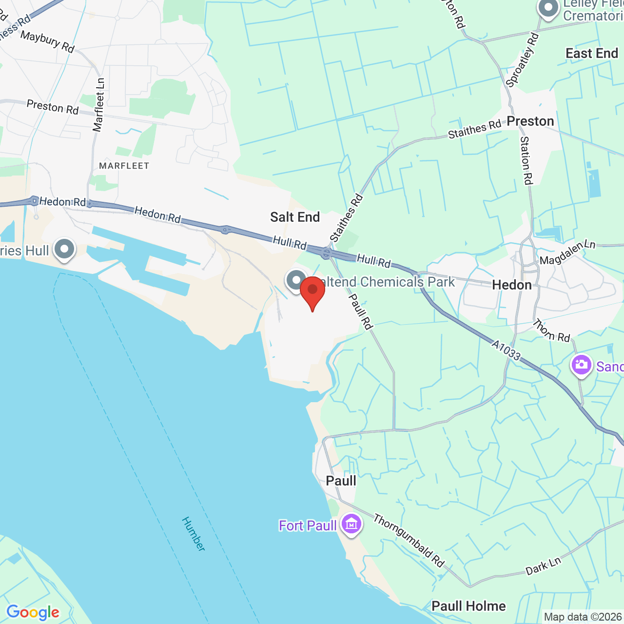 Map displaying job location