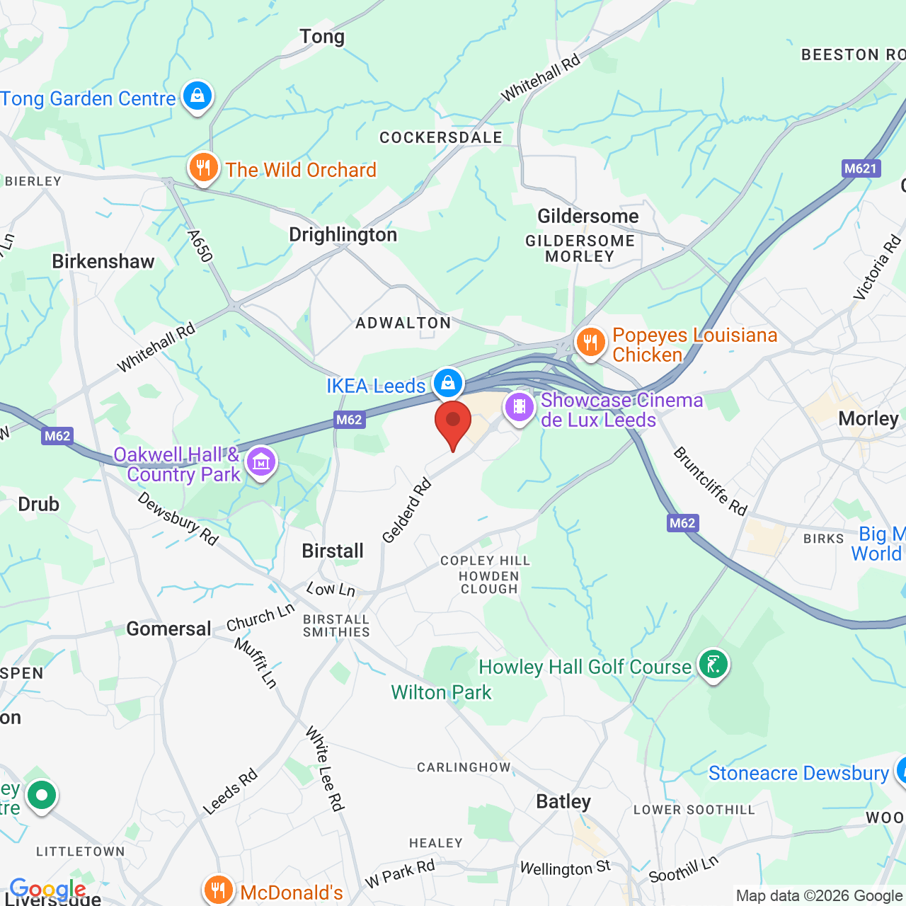 Map displaying job location