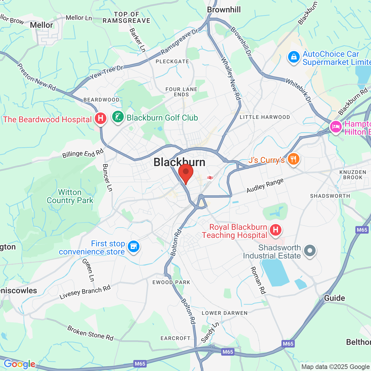 Map displaying job location