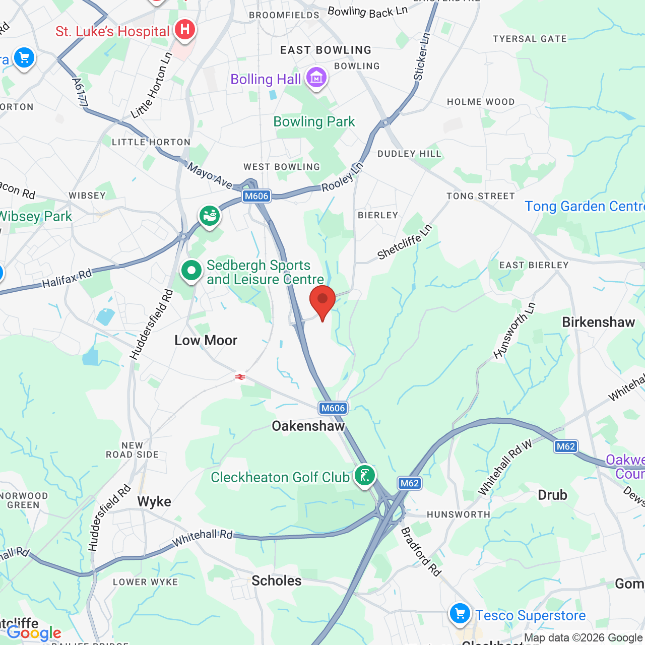 Map displaying job location