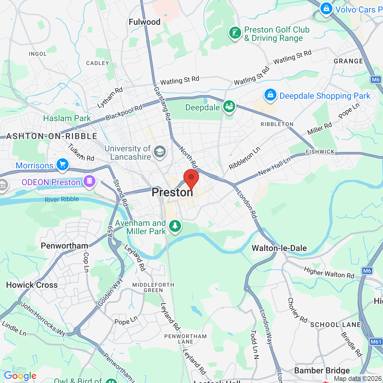 Map displaying job location