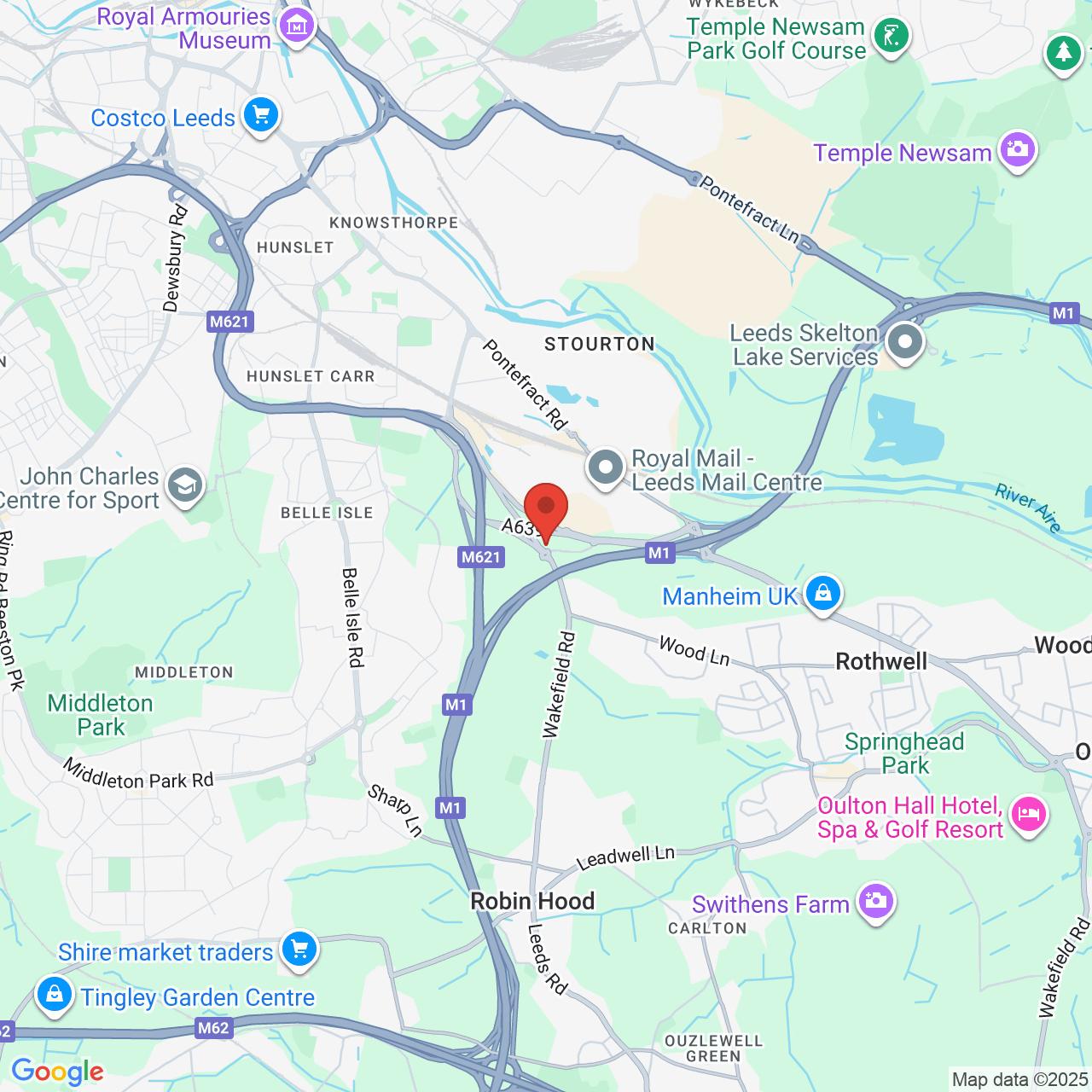 Map displaying job location