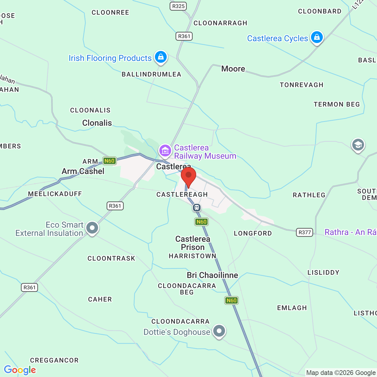 Map displaying job location