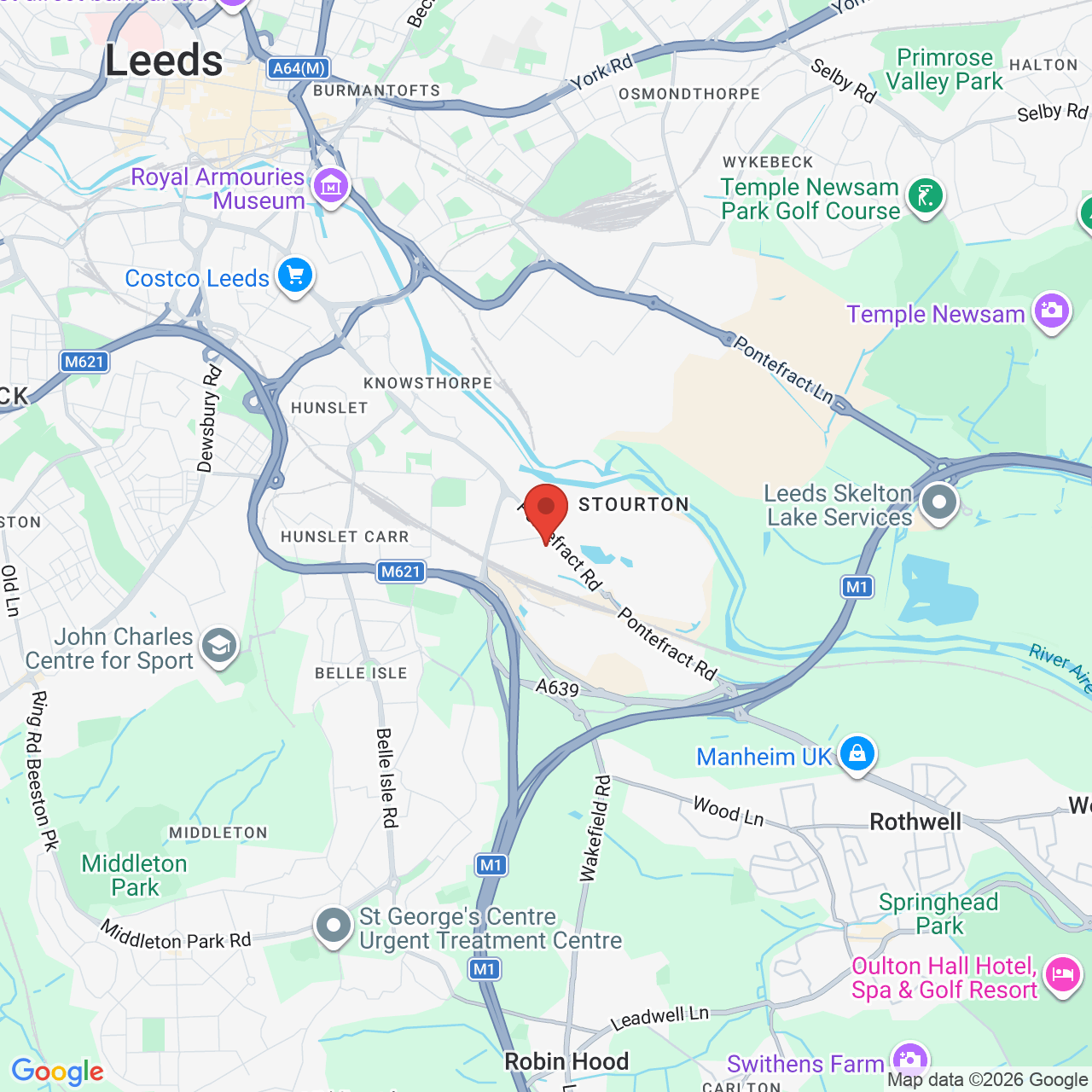 Map displaying job location