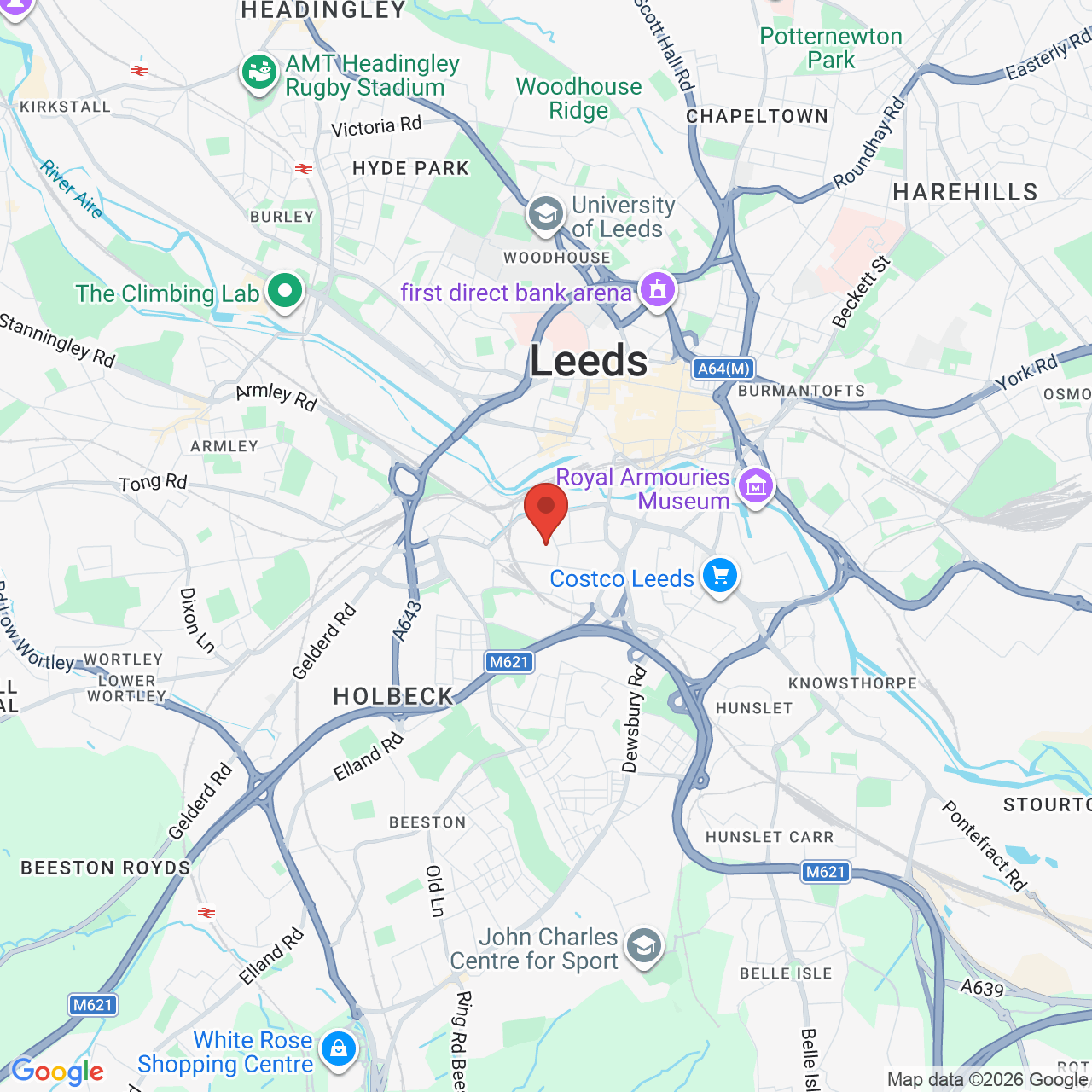 Map displaying job location
