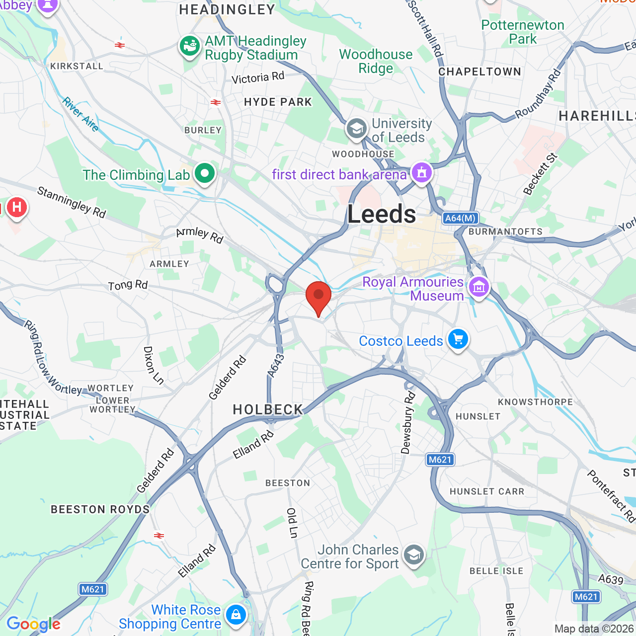 Map displaying job location