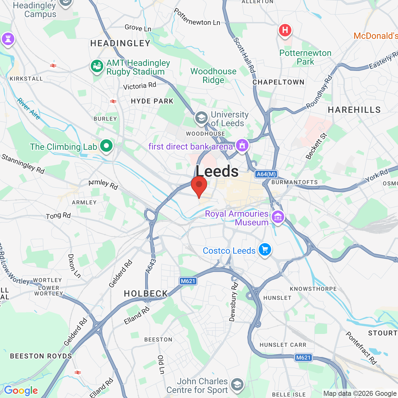 Map displaying job location