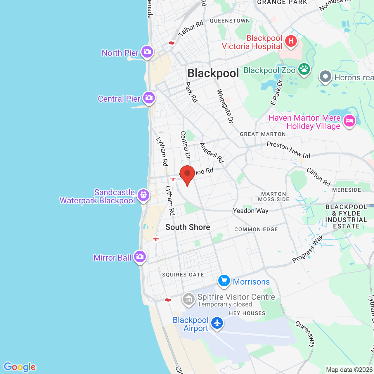 Map displaying job location