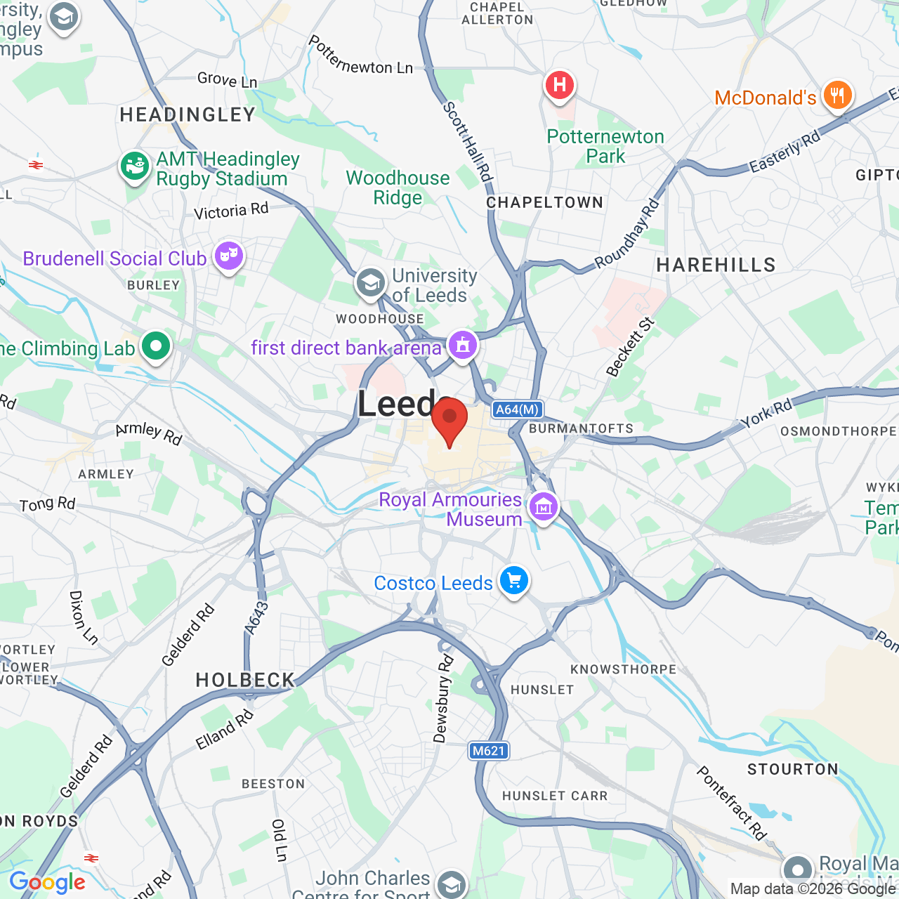 Map displaying job location