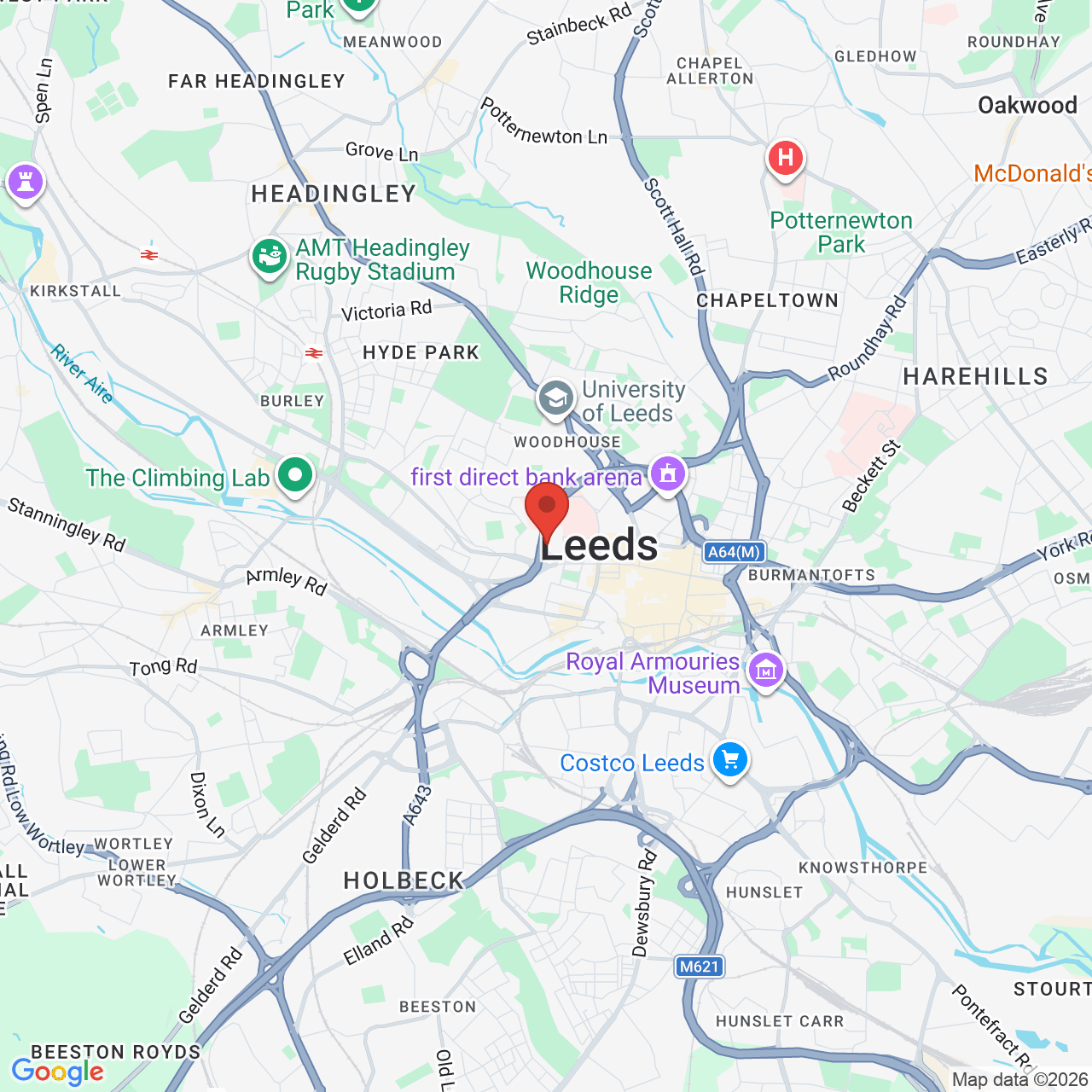 Map displaying job location