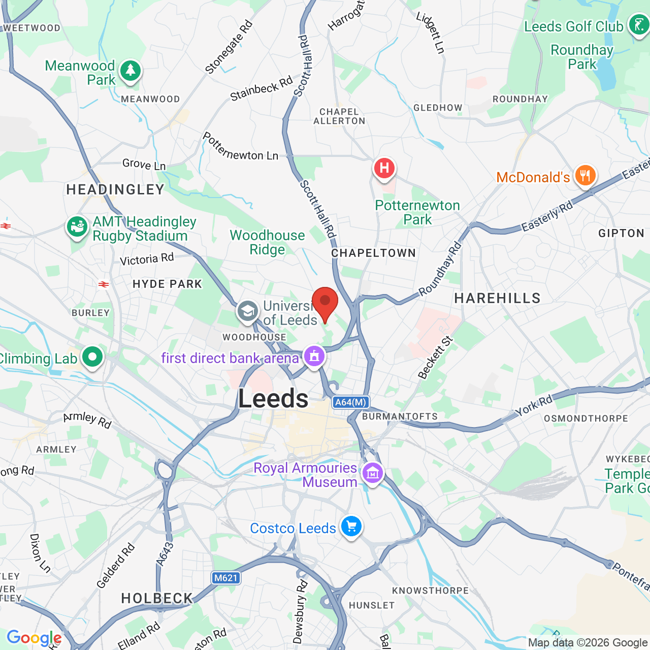 Map displaying job location