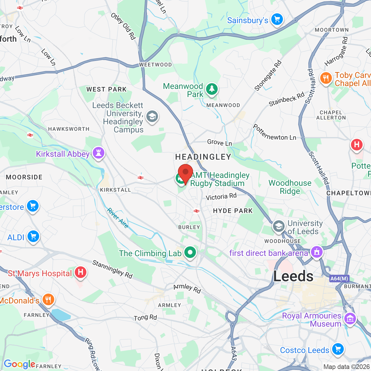 Map displaying job location