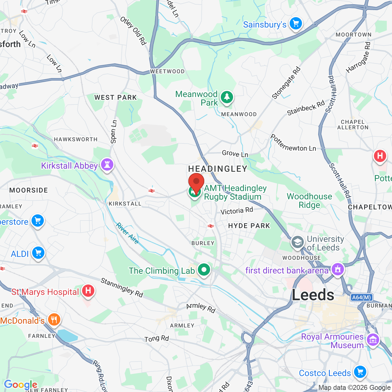 Map displaying job location