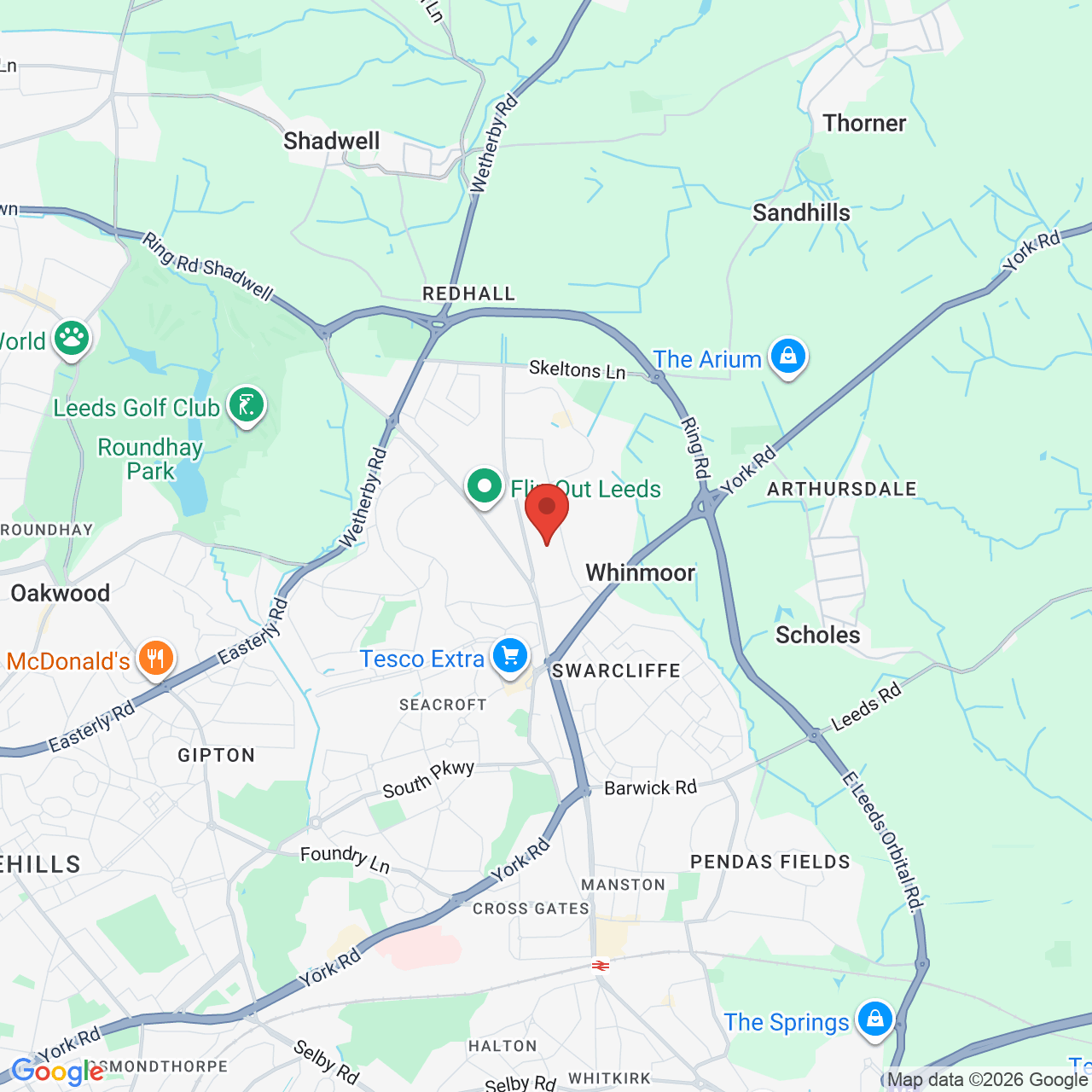 Map displaying job location