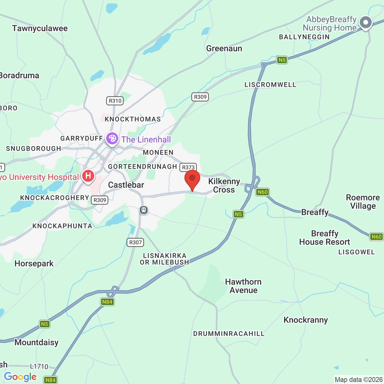 Map displaying job location