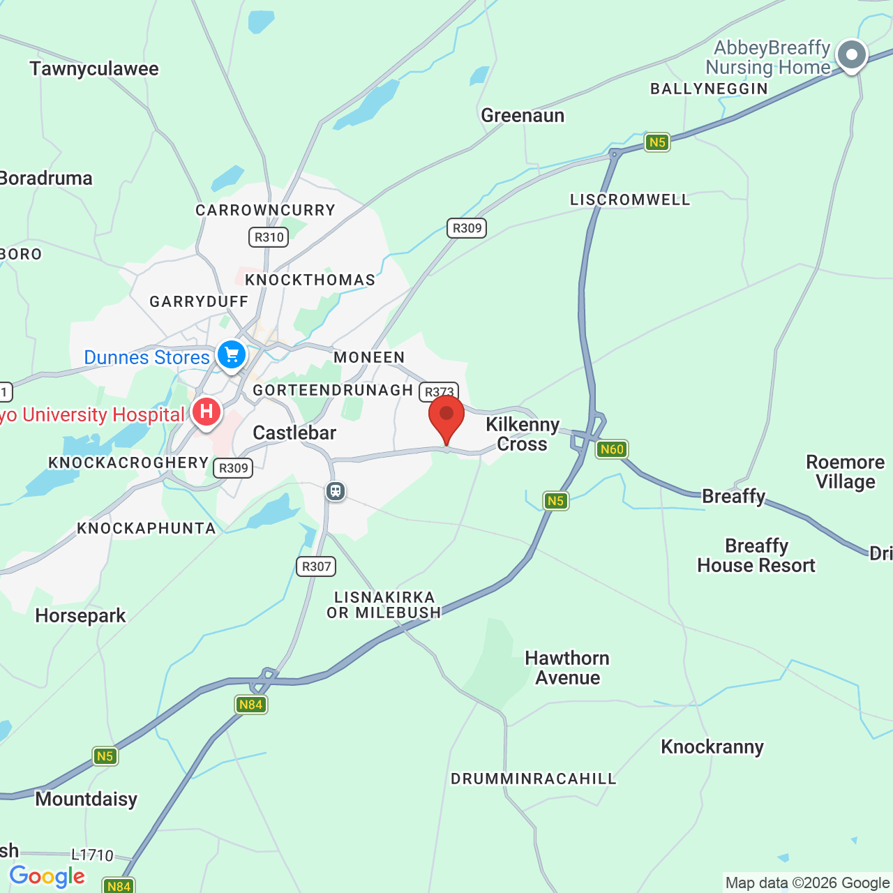 Map displaying job location
