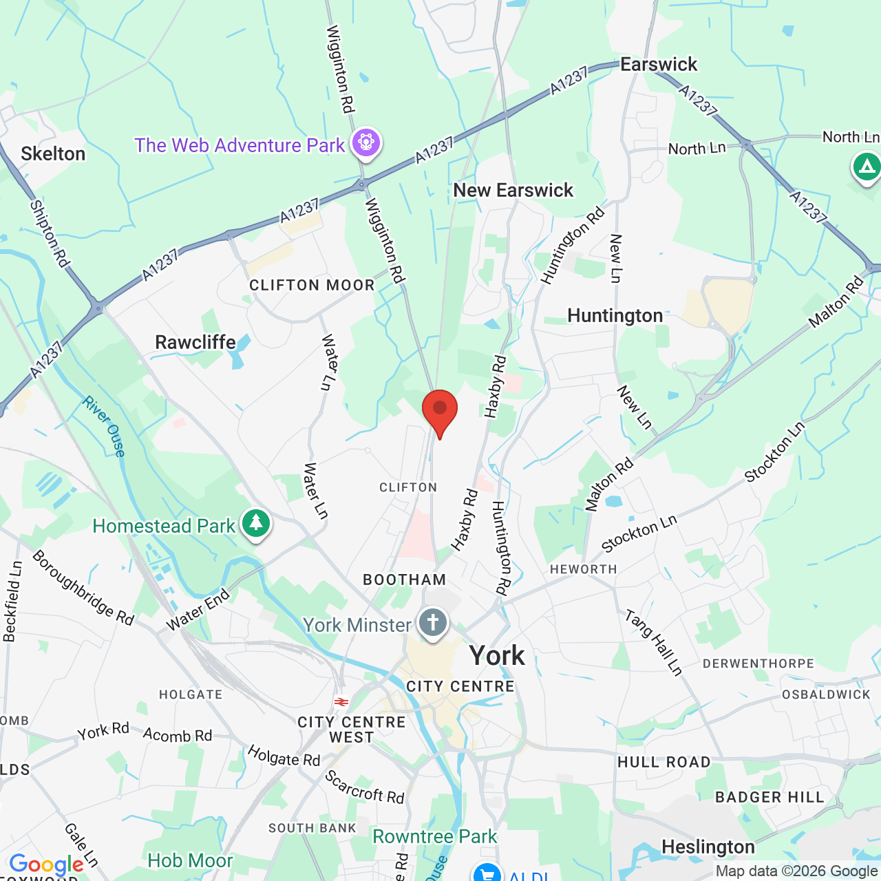 Map displaying job location