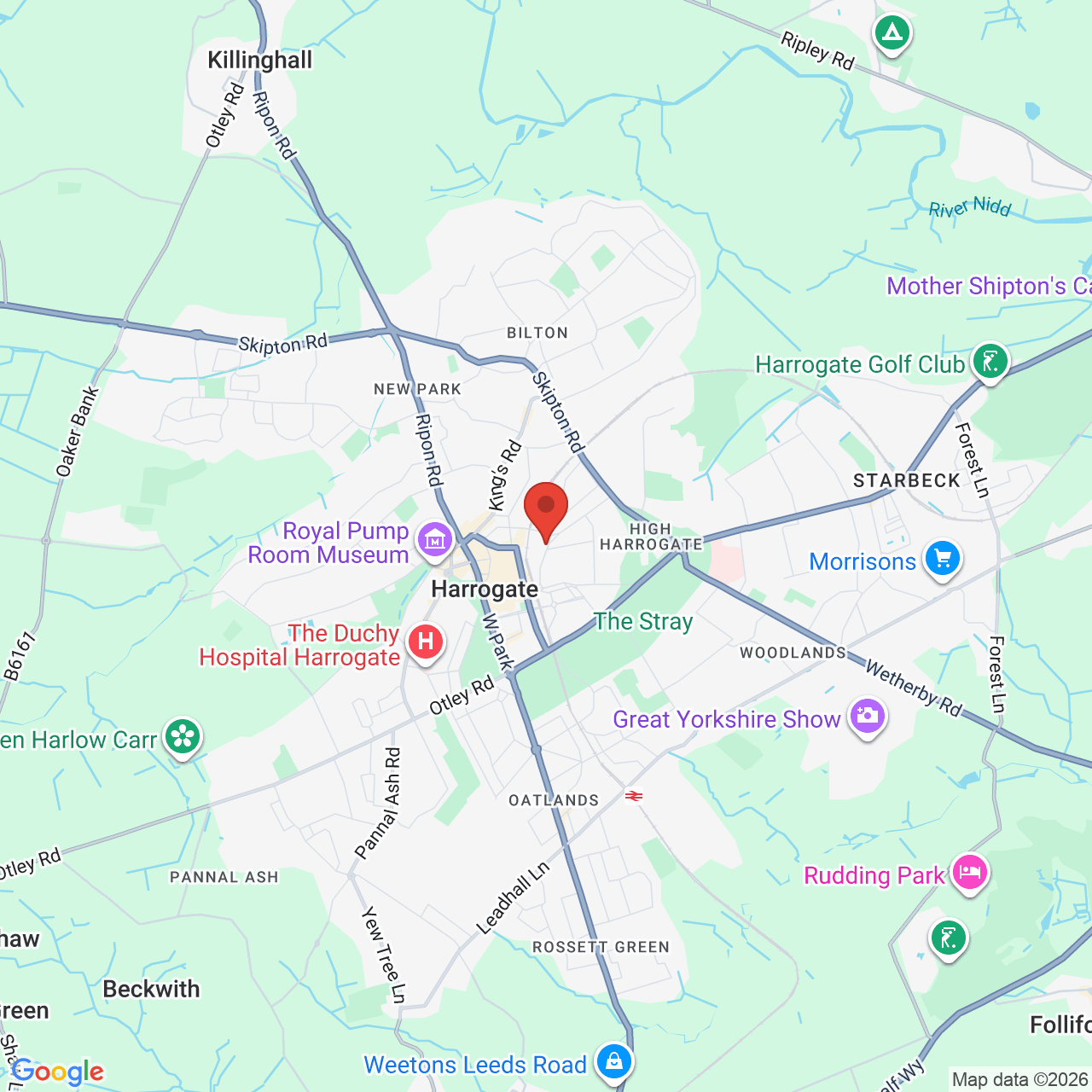 Map displaying job location